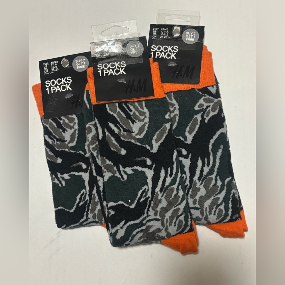 H&M Men's Camouflage Socks - Bundle of 3